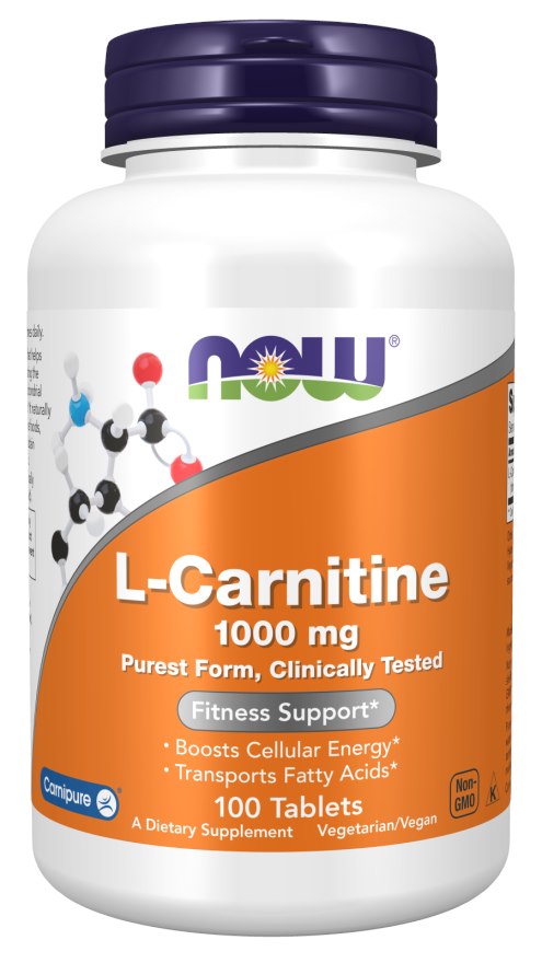 NOW FOODS L-karnitinas - L-karnitinas 1000 mg 100 tablečių