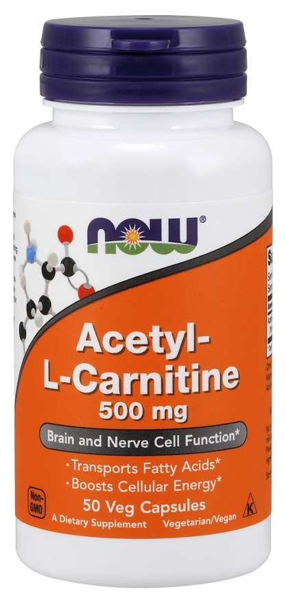NOW FOODS acetil-L-karnitino HCl 500 mg 50 kapsulių