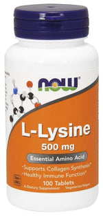 NOW FOODS L-lizinas 500 mg 100 tablečių