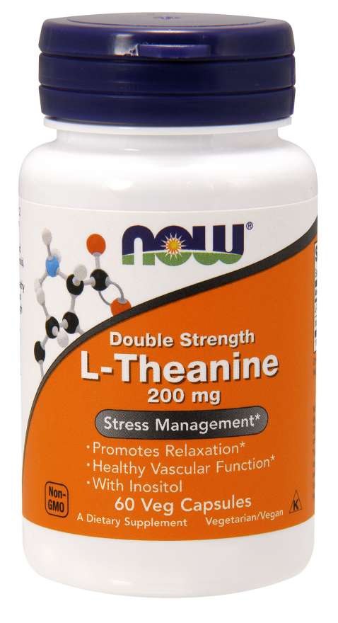 NOW FOODS dvigubo stiprumo L-teaninas 200 mg - L-teaninas 200 mg 60 kapsulių