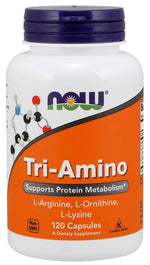 Now Foods Tri-Amino - L-argininas + L-ornitinas + L-lizinas 120 kapsulių