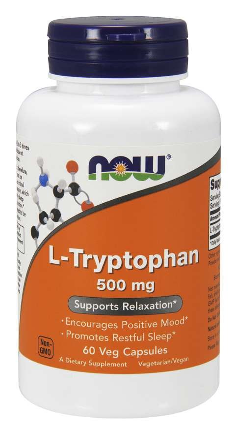 NOW FOODS L-triptofanas 500 mg 60 kapsulių