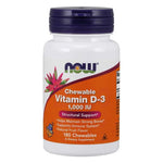 Now Foods vitaminas D3 1000 TV kramtomosios tabletės 180 tablečių
