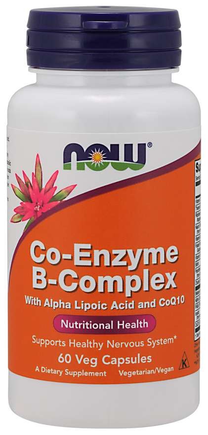 NOW FOODS kofermento B kompleksas B vitaminų kompleksas + alfa lipoinė rūgštis + kofermentas Q10 60 kapsulių