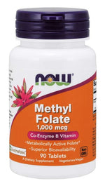 NOW FOODS metilfolatas kvatrefolinis - folio rūgštis 1000 mcg 90 tablečių