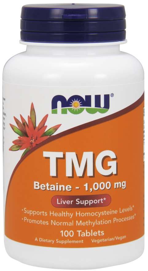Now Foods TMG trimetilglicinas - bevandenis betainas 1000 mg 100 tablečių