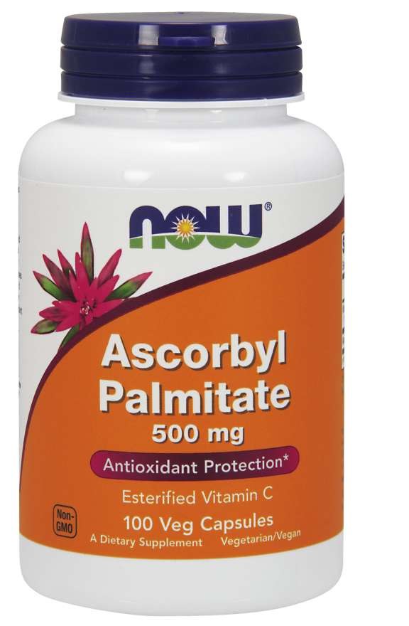 Now Foods“ askorbilpalmitatas 500 mg 100 kapsulių