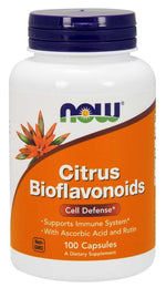 NOW FOODS Citrusinių vaisių bioflavonoidai + vitaminas C + rutinas 100 kapsulių