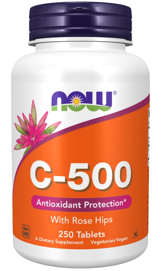 Now Foods vitaminas C 500 mg su erškėtuogėmis 250 tablečių