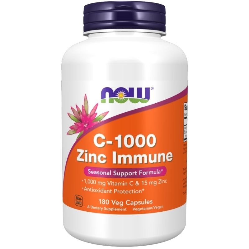 NOW FOODS C-1000 cinko imunitetui 180 kapsulių