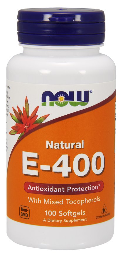 Now Foods vitaminas E 400 su mišriais tokoferoliais 100 kapsulių