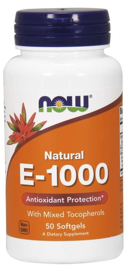 Now Foods vitaminas E 1000 TV 50 kapsulių