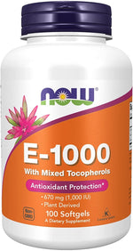 Now Foods vitaminas E 1000 TV 100 kapsulių