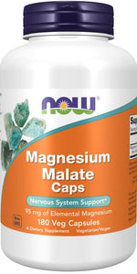 NOW FOODS magnio malatas 180 kapsulių