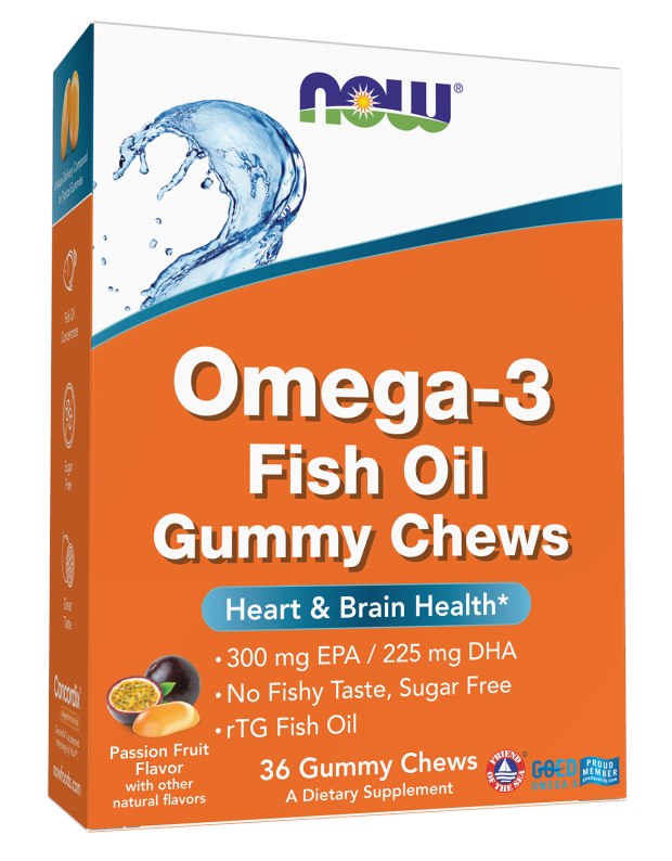 Now Foods Omega 3 žuvų taukų ir pasiflorų GummiKing 36 GummiKing