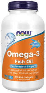 Now Foods“ molekuliniu būdu distiliuotos Omega-3 minkštos žuvies kapsulės 200 kaps.