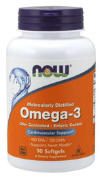 Now Foods Omega 3 - DHA 120 mg + EPA 180 mg 90 kapsulių