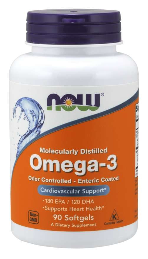 Now Foods Omega 3 - DHA 120 mg + EPA 180 mg 90 kapsulių