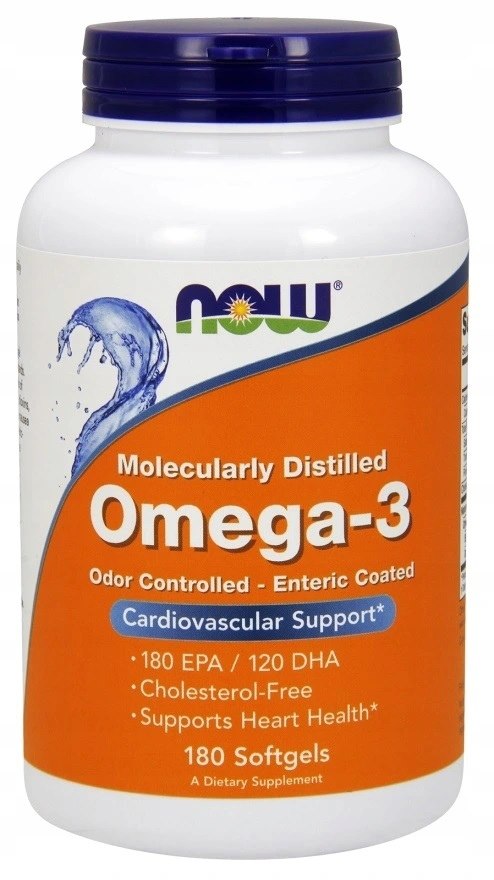 Now Foods“ molekuliniu būdu distiliuotas omega-3 180 kapsulių