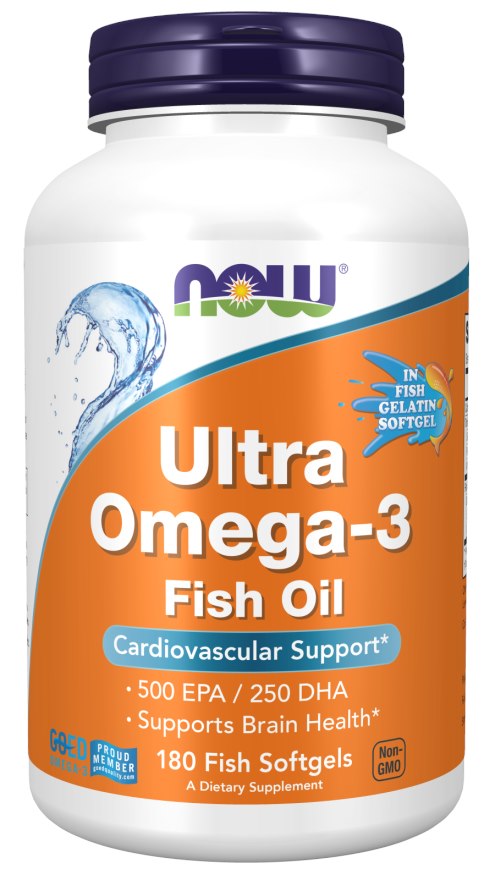 Now Foods Ultra Omega-3 žuvų taukai 180 kapsulių