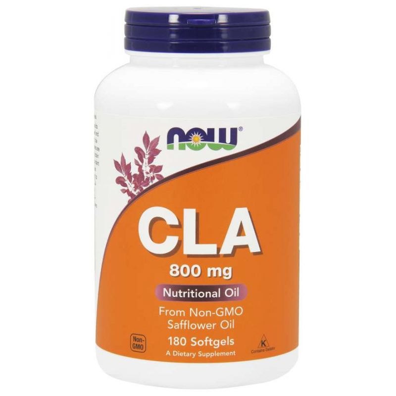 NOW FOODS CLA 800 mg - konjuguota linolo rūgštis iš dygminų sėklų aliejaus 180 kapsulių