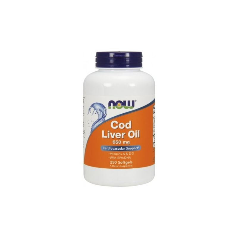 NOW FOODS menkių kepenų aliejus - Tran 650 mg 250 kaps.