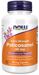 Now Foods Polikosanol Extra Strength 40 mg 90 kapsulių