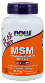 Now Foods sieros MSM - metilsulfonilmetanas 1000 mg 120 kaps.