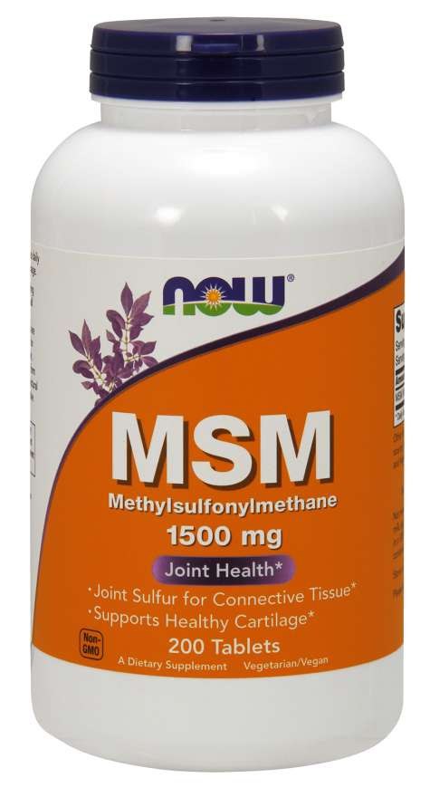 NOW FOODS MSM metilsulfonilmetanas 1500 mg 200 tablečių