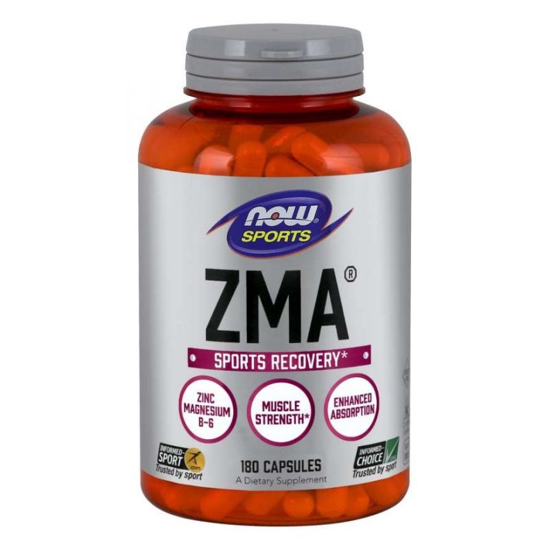 Now Foods ZMA - cinkas, magnis ir vitaminas B6 180 kaps.