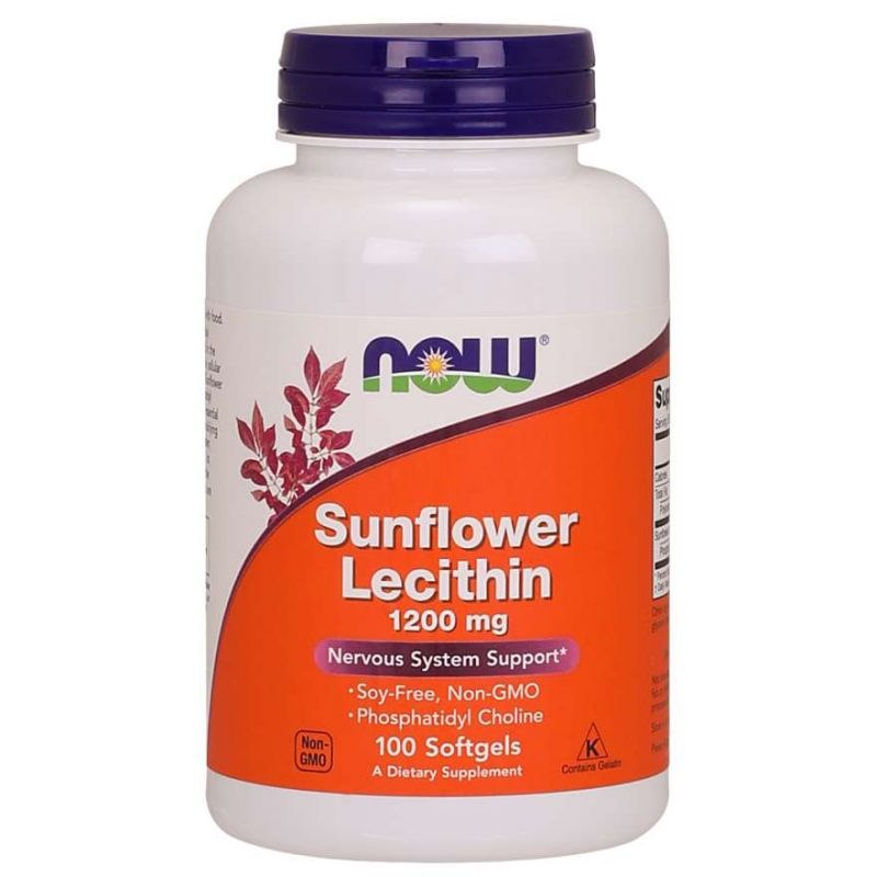 NOW FOODS saulėgrąžų lecitinas 1200 mg be GMO 100 kaps.