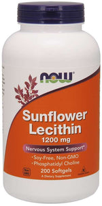 NOW FOODS saulėgrąžų lecitinas 1200 mg 200 kaps.