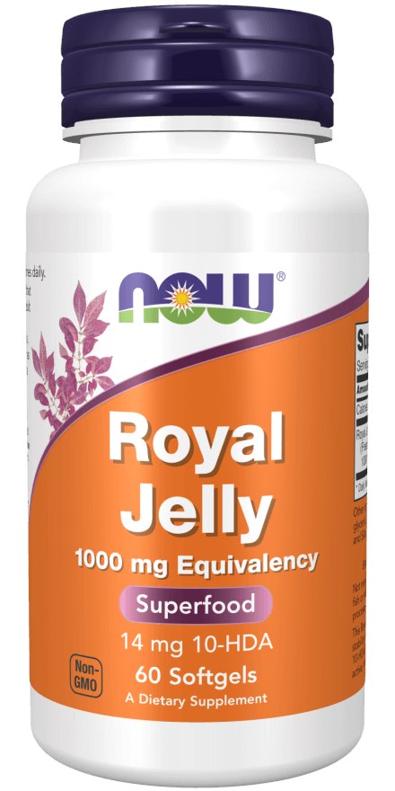 Now Foods bičių pienelis 1000 mg 60 kapsulių