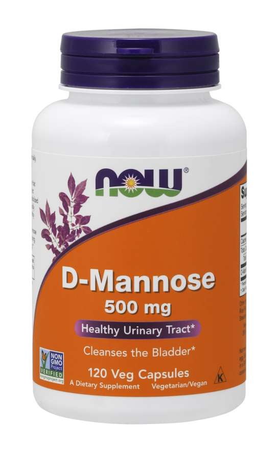 NOW FOODS D-manozė 500 mg 120 kapsulių