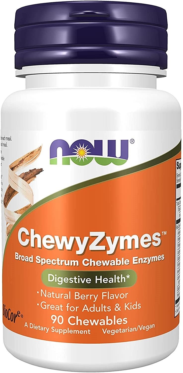 NOW FOODS ChewyZymes - virškinimo fermentai 90 tablečių