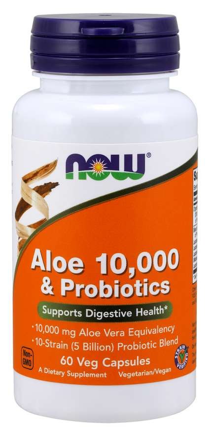 NOW FOODS alavijo lapų koncentratas + 10 bakterijų padermių 60 kapsulių