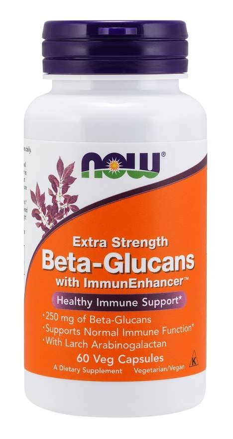 NOW FOODS beta gliukanai su imunostimuliatoriumi 60 kapsulių