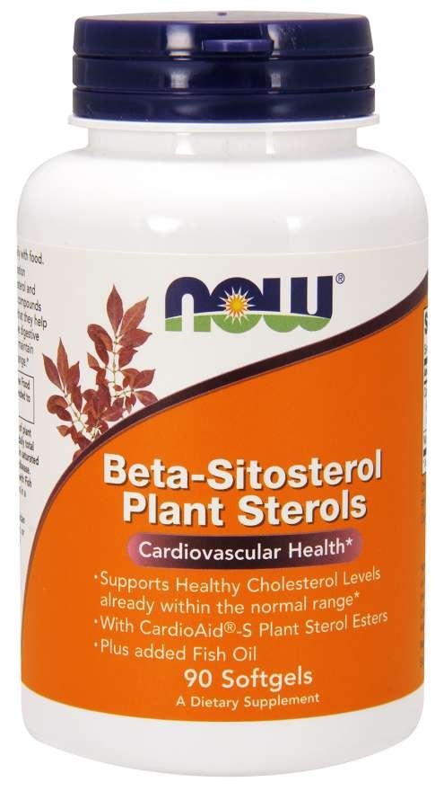 NOW FOODS Beta-sitosterolio augaliniai steroliai - augaliniai steroliai 90 kapsulių