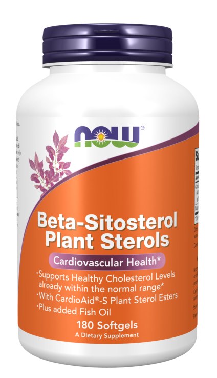 NOW FOODS Beta-sitosterolio augaliniai steroliai - augaliniai steroliai 180 kapsulių