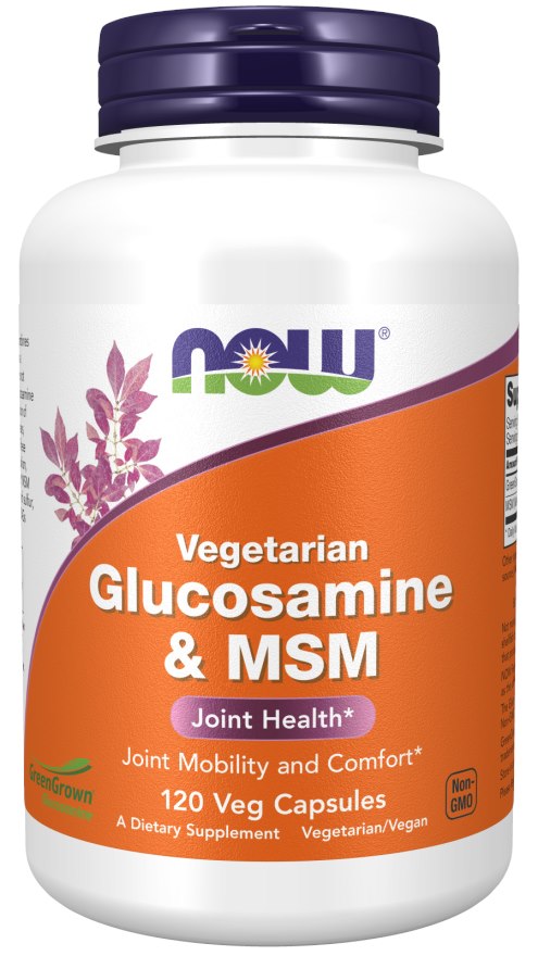 Now Foods vegetariškas gliukozaminas ir MSM 120 kapsulių