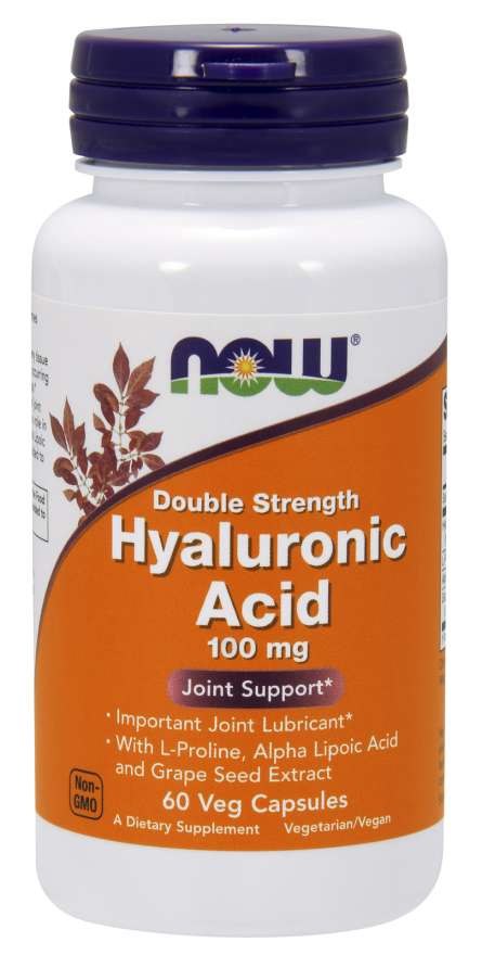NOW FOODS hialurono rūgštis 100 mg 60 kapsulių