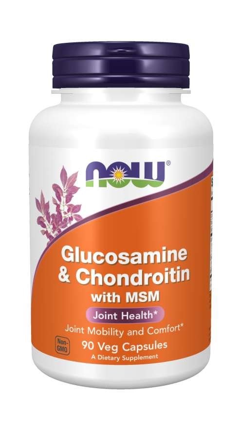 NOW FOODS gliukozaminas ir chondroitinas su MSM 90 kapsulių