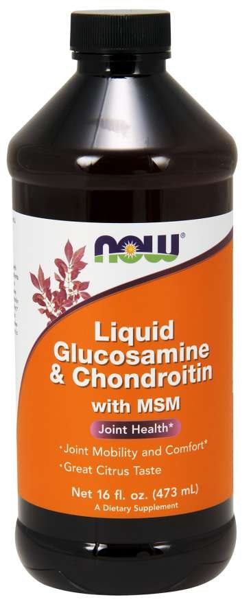 NOW FOODS gliukozaminas, chondroitinas ir MSM 473 ml