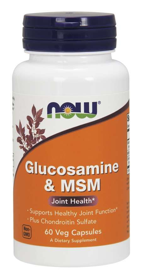 NOW FOODS gliukozaminas su MSM 60 kaps.
