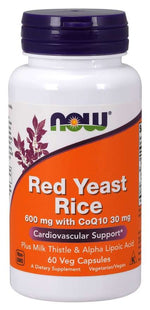 Now Foods“ raudonųjų mielių ryžiai 600 mg su kofermentu Q10 30 mg 60 kaps.
