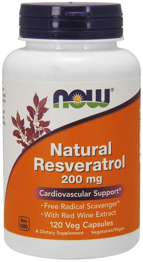 Now Foods natūralus resveratrolis 200 mg 120 kapsulių