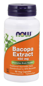 NOW FOODS Bacopa ekstraktas 450 mg 90 kapsulių