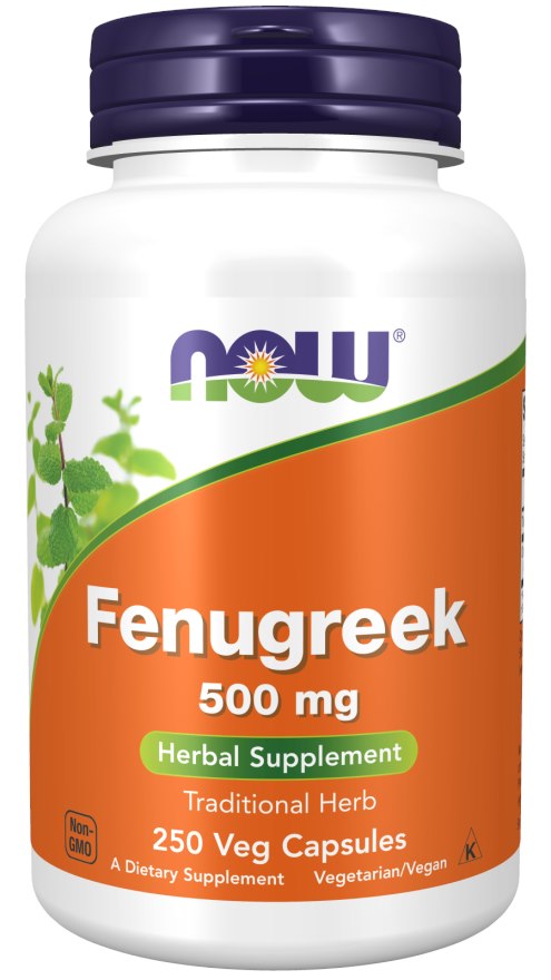 NOW FOODS Fenugreek - Fenugreek 500 mg 250 kapsulių