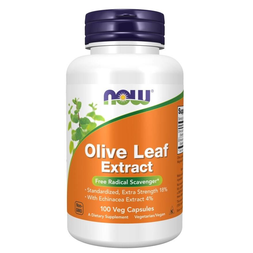 Now Foods“ alyvuogių lapų ekstraktas – alyvuogių lapų ekstraktas 400 mg su ežiuole Echinacea Angustifolia 100 kapsulių