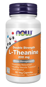 Now Foods dvigubo stiprumo L-teaninas 200 mg - L-teaninas 200 mg 90 kapsulių